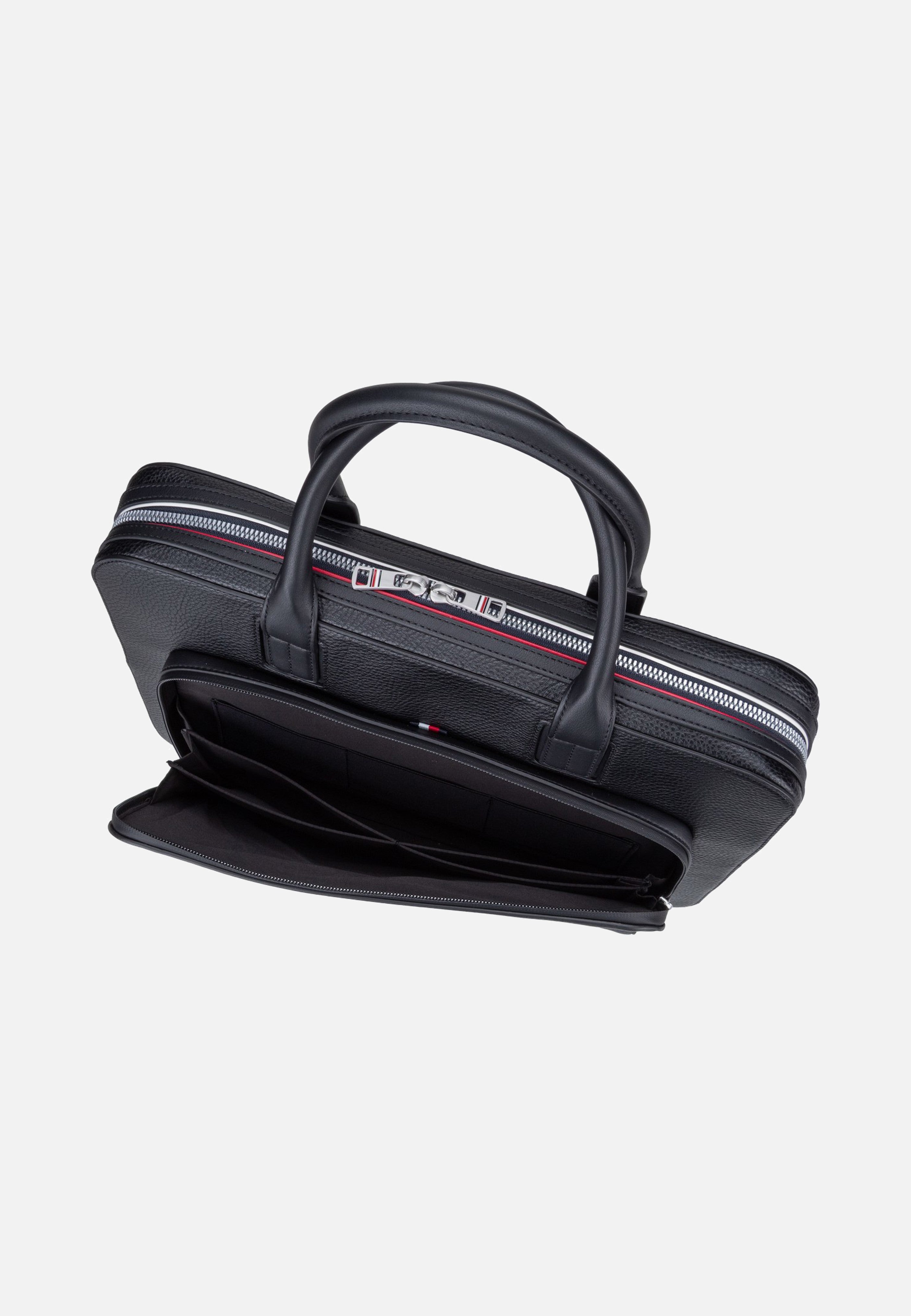 Tommy Hilfiger TH Central Slim Computer Black Briefcase
