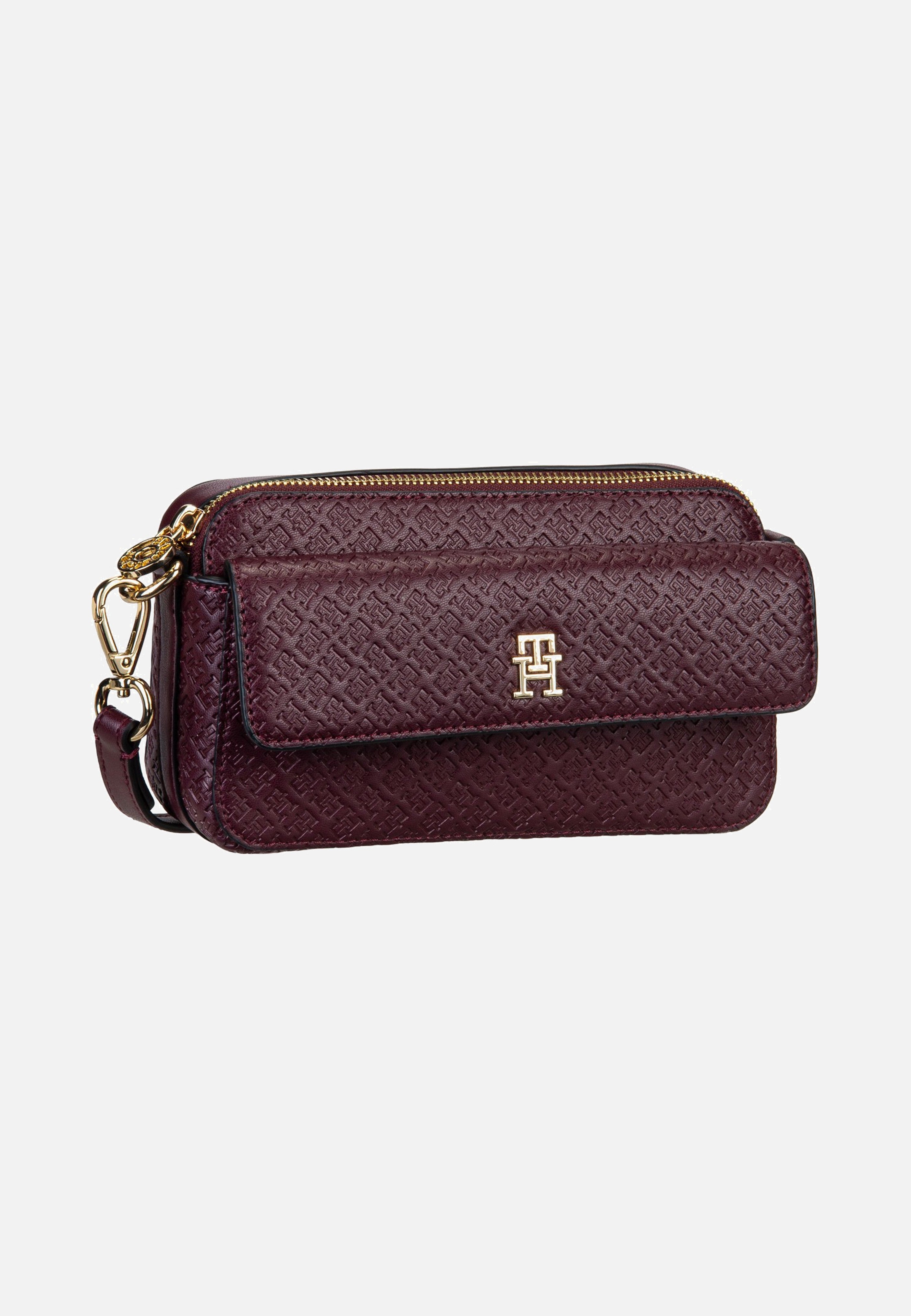 Tommy Hilfiger TH Icon Camera Mono Oxblood Crossbody Bag