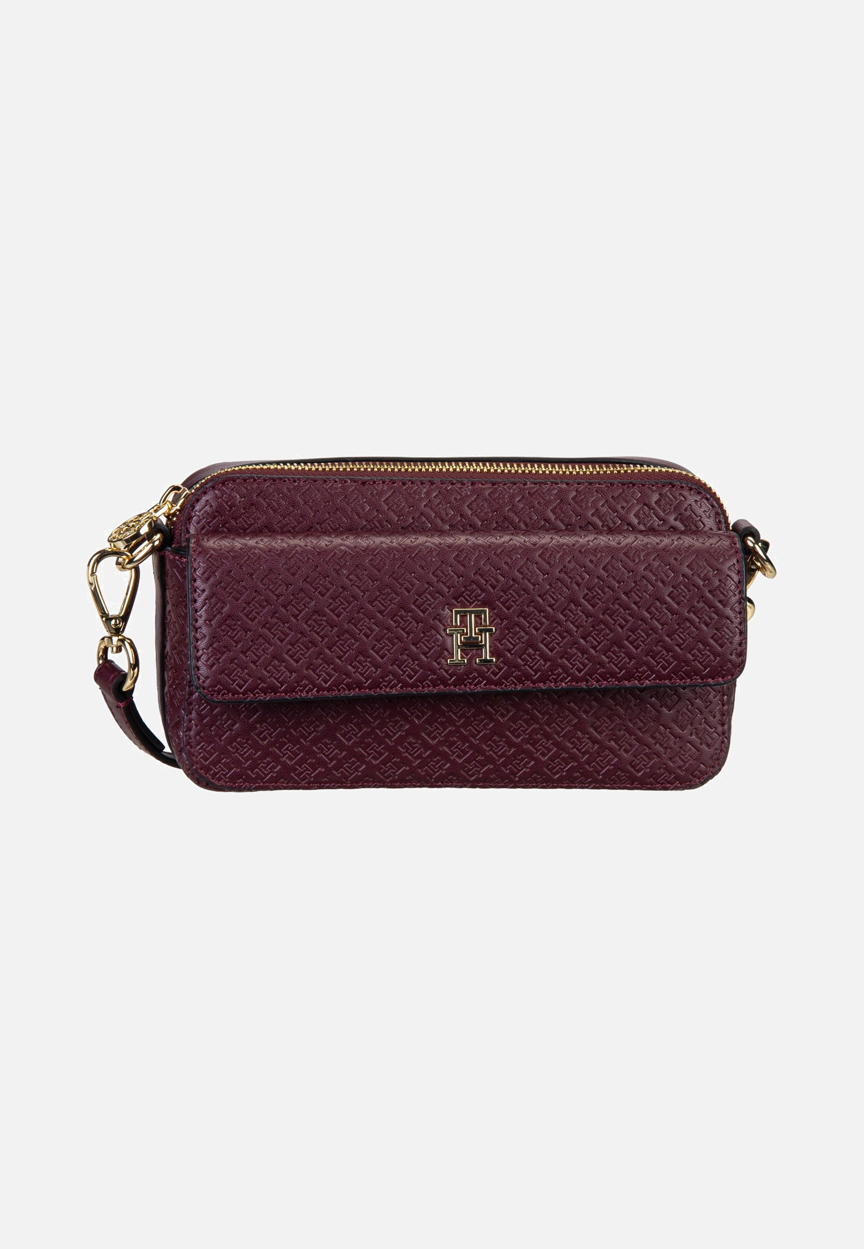 Tommy Hilfiger TH Icon Camera Mono Oxblood Crossbody Bag