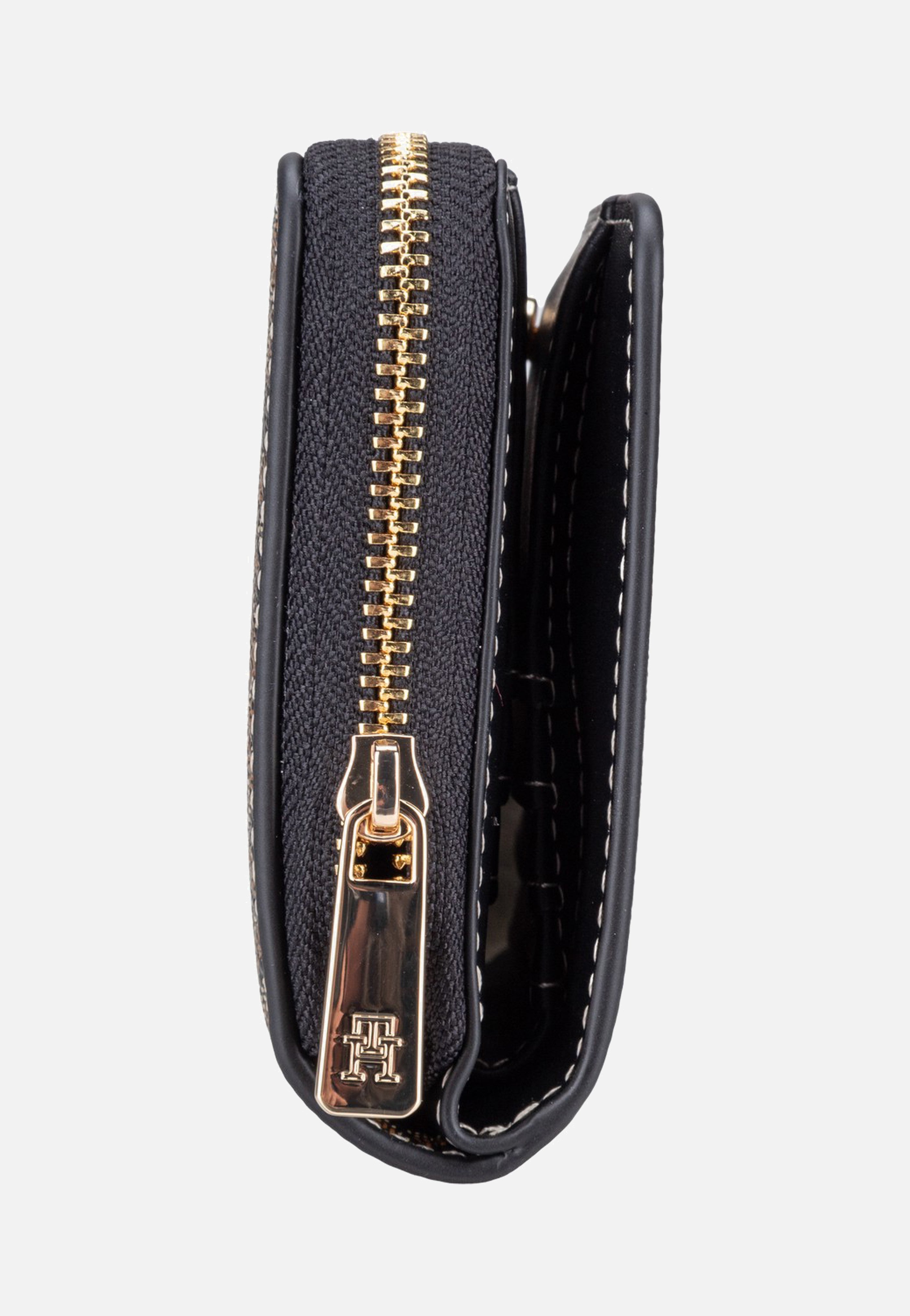 Tommy Hilfiger TH Icon Med Za W/Flap Mono Print Black Mix Wallet