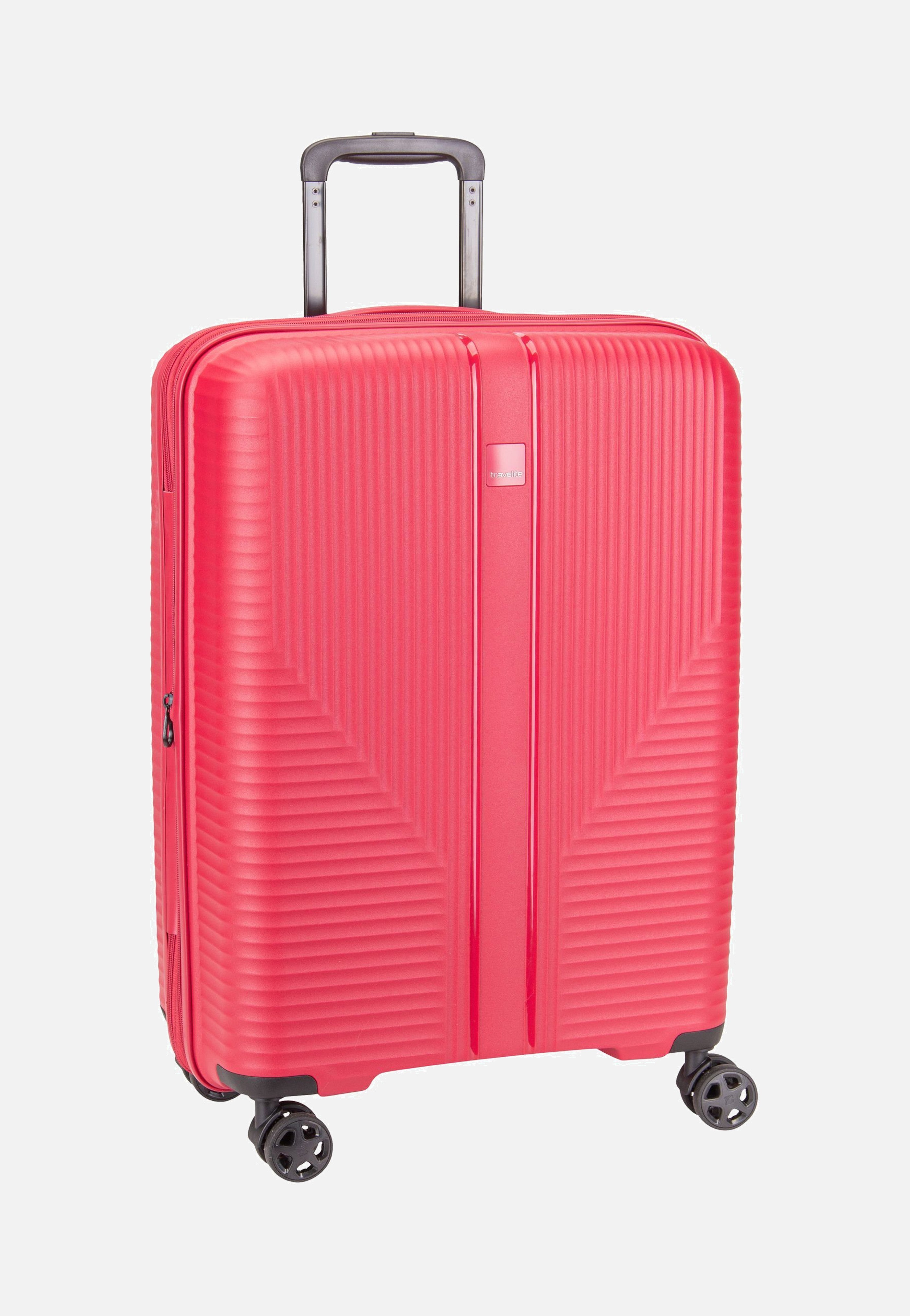 travelite Air Stripe Trolley 4w M exp. Red Suitcase