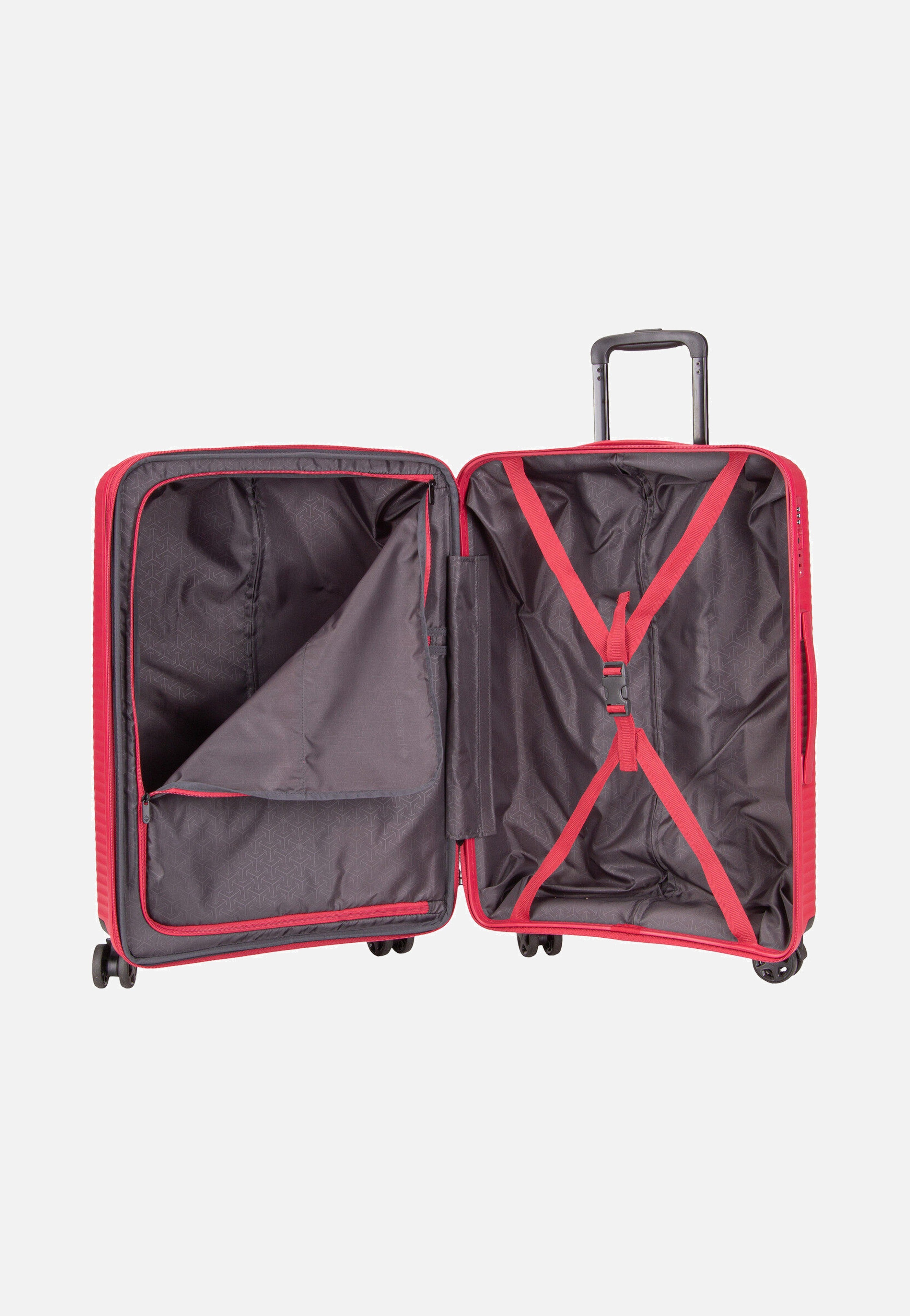 travelite Air Stripe Trolley 4w M exp. Red Suitcase