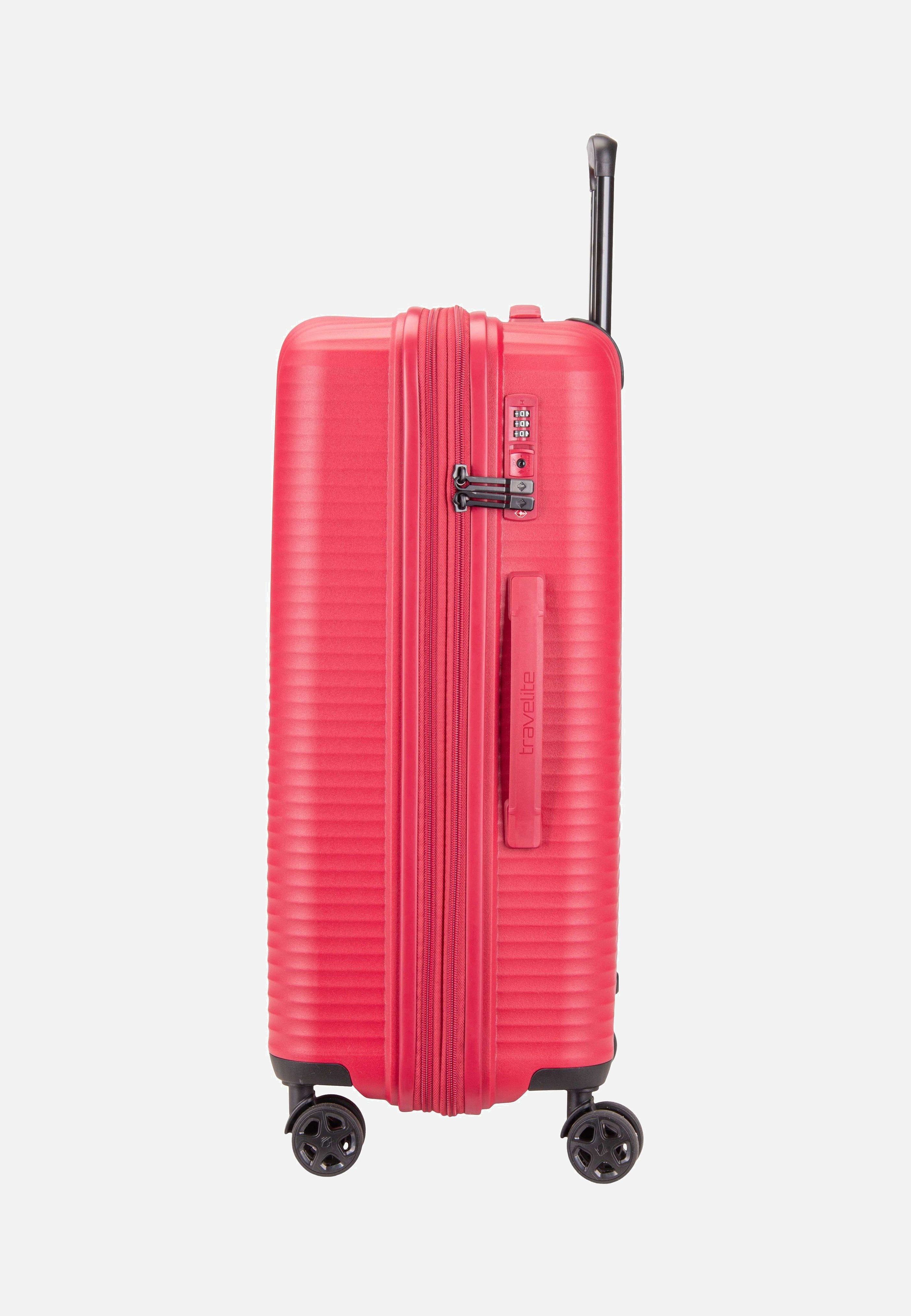 travelite Air Stripe Trolley 4w M exp. Red Suitcase