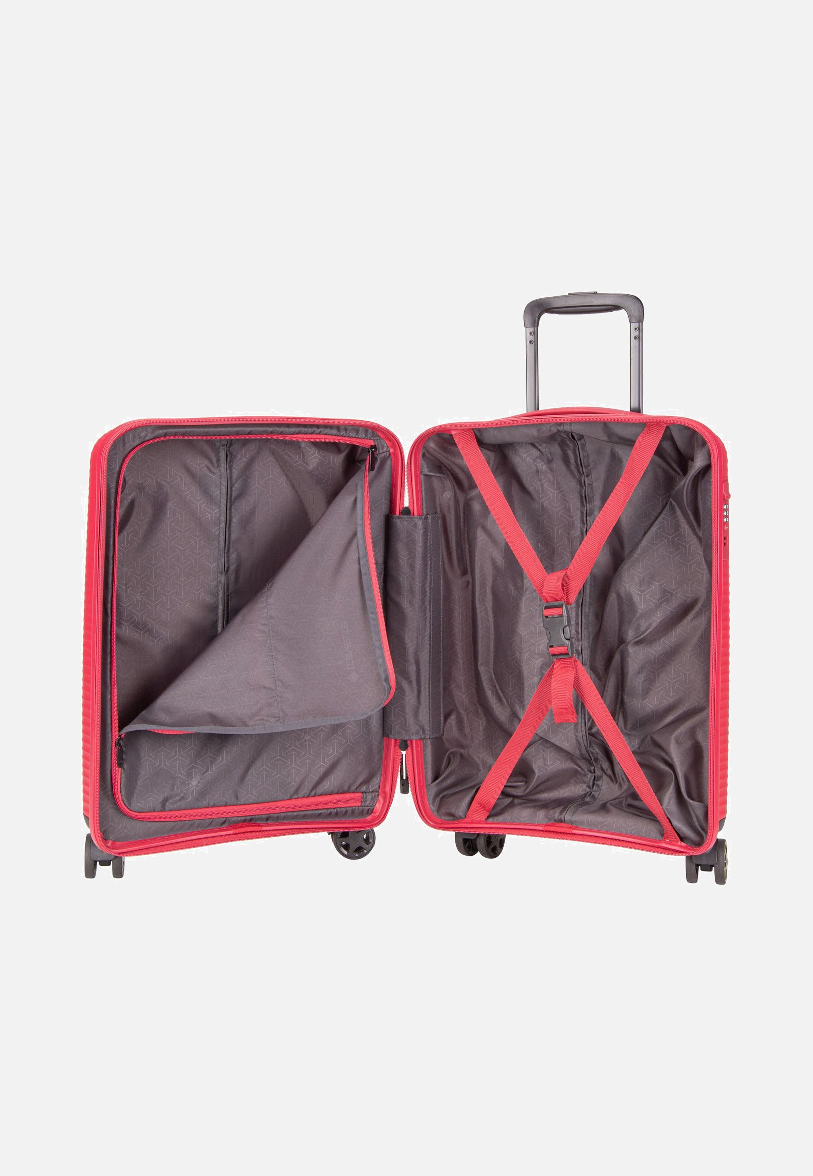 travelite Air Stripe Trolley 4w S Red Suitcase