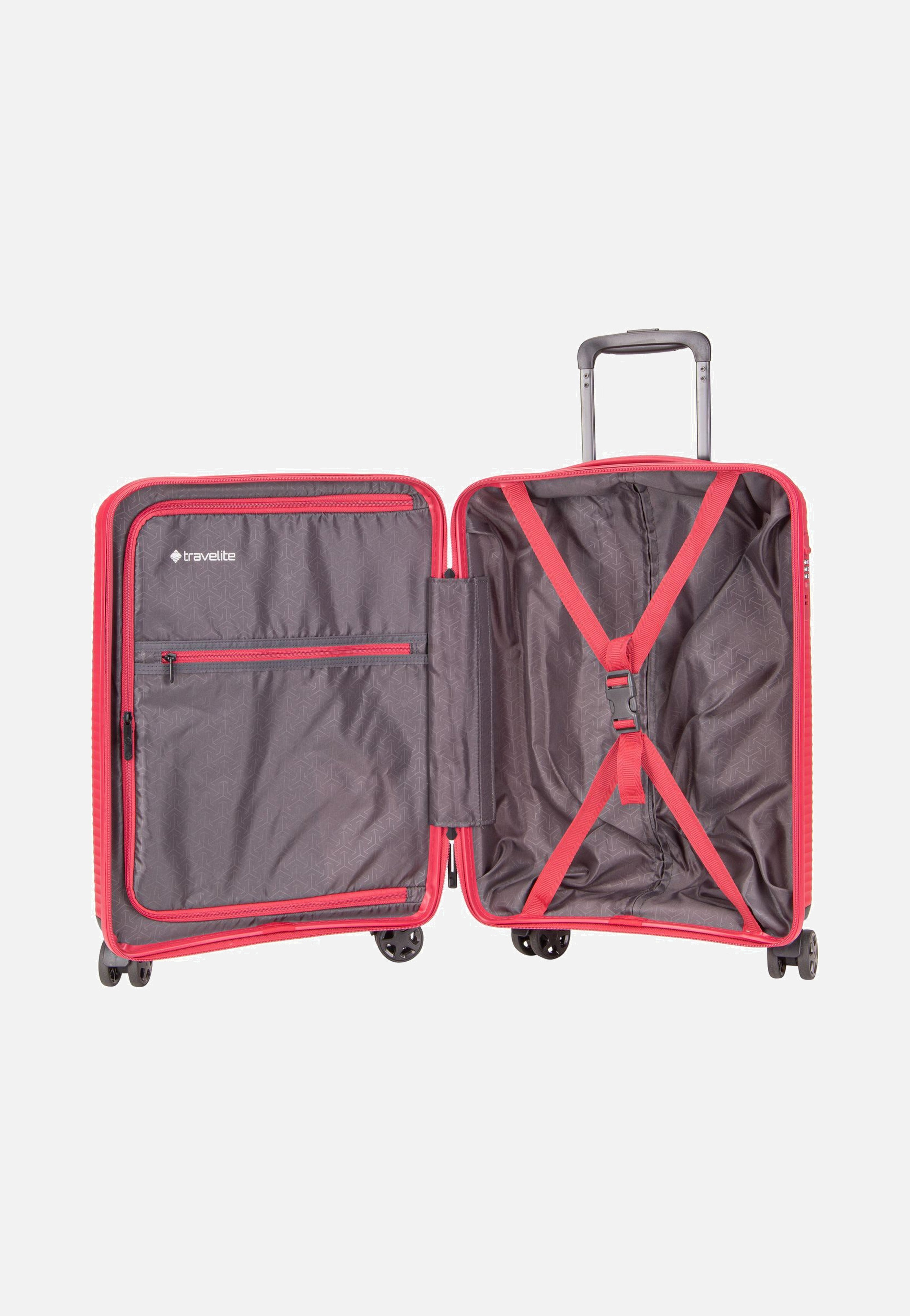 travelite Air Stripe Trolley 4w S Red Suitcase