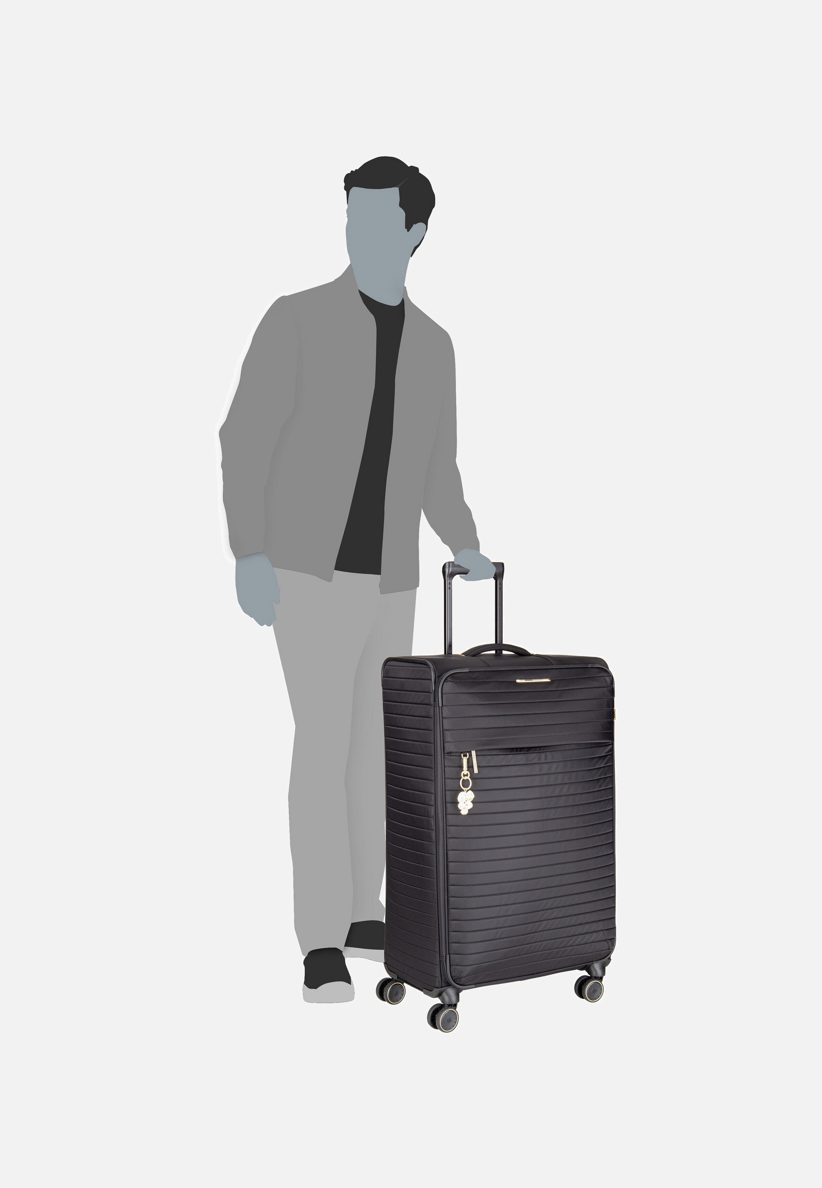 travelite Barbara Stepp 4W Trolley L Black Suitcase