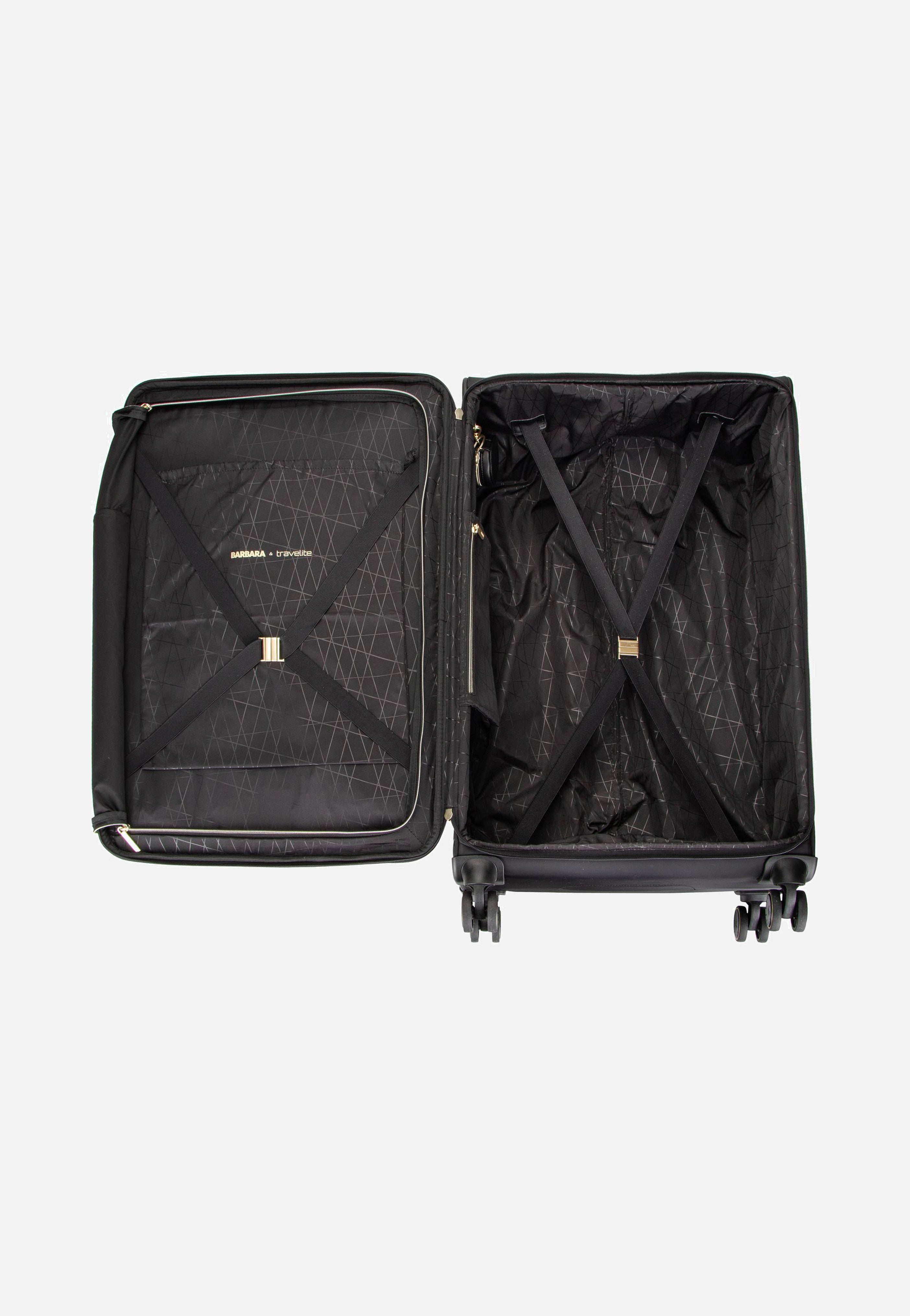travelite Barbara Stepp 4W Trolley L Black Suitcase