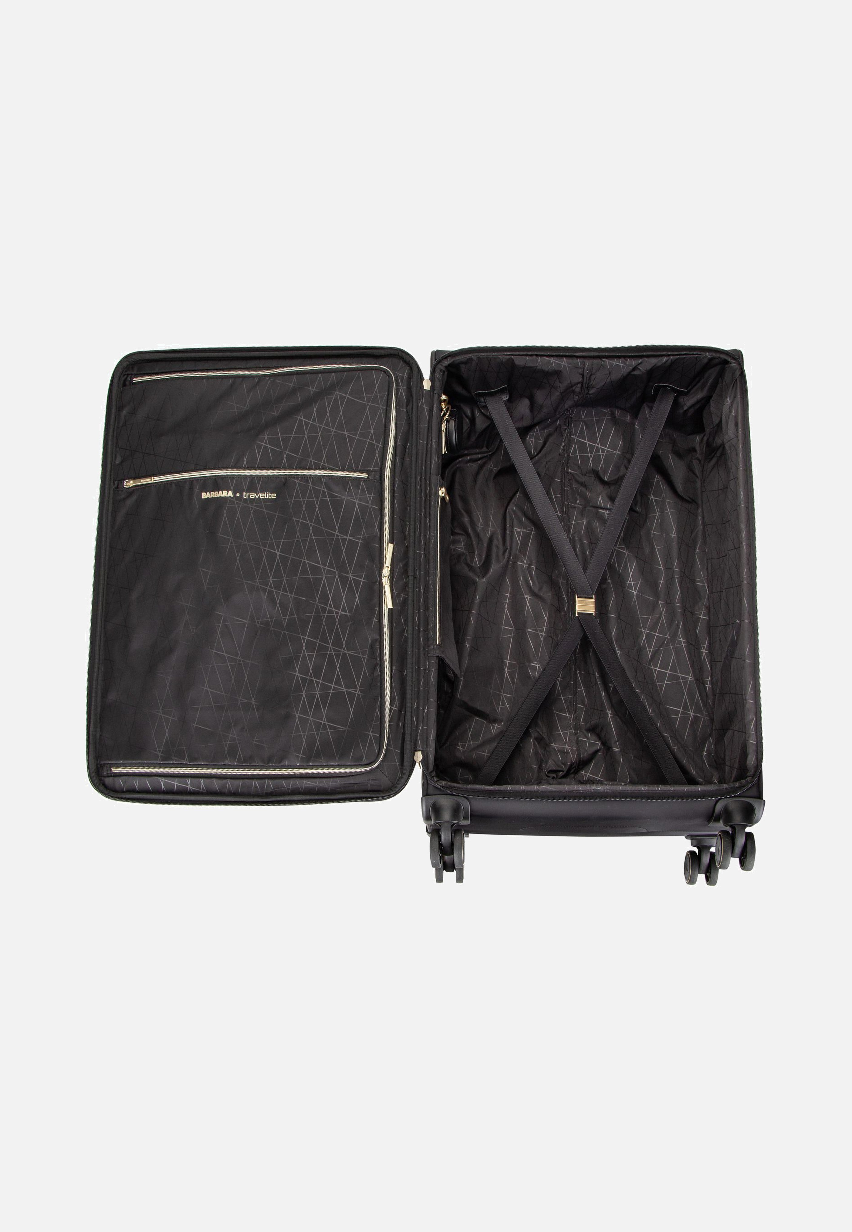 travelite Barbara Stepp 4W Trolley L Black Suitcase