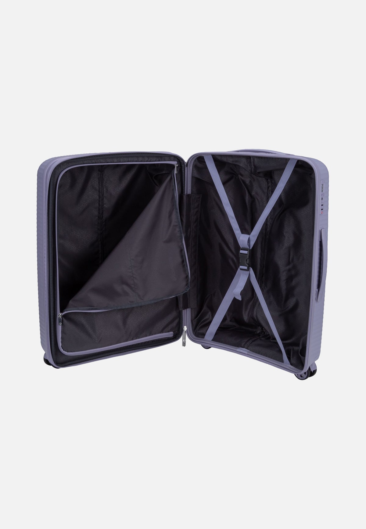 travelite Air Stripe Trolley 4W M Exp. Lavender Maleta