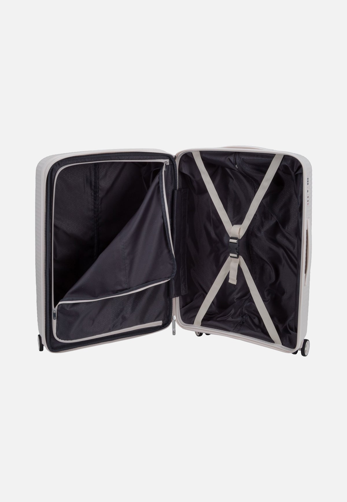 travelite Air Stripe Trolley 4W M Exp. Off-White Valigia
