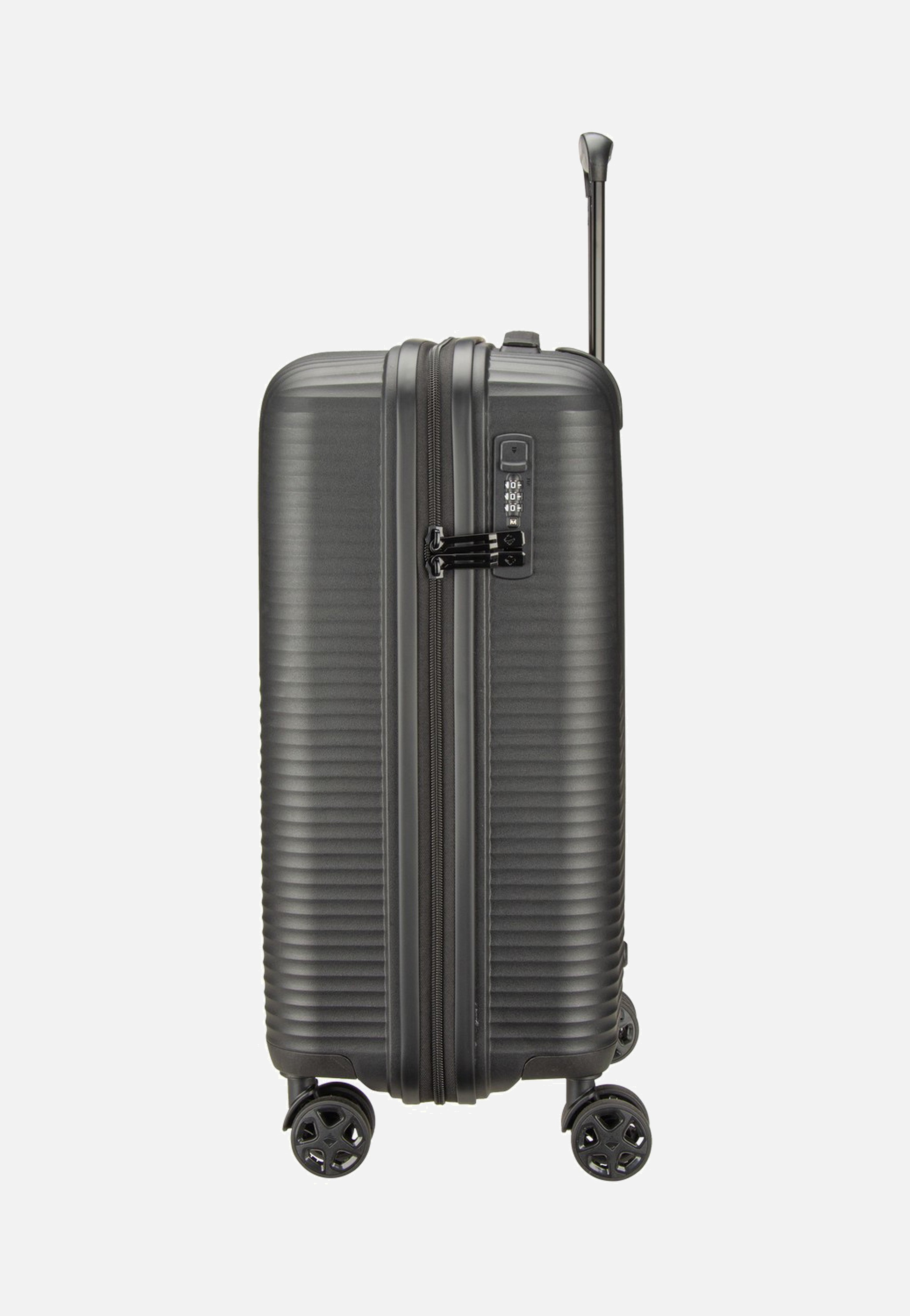 travelite Air Stripe Trolley 4W S Slim Black Suitcase