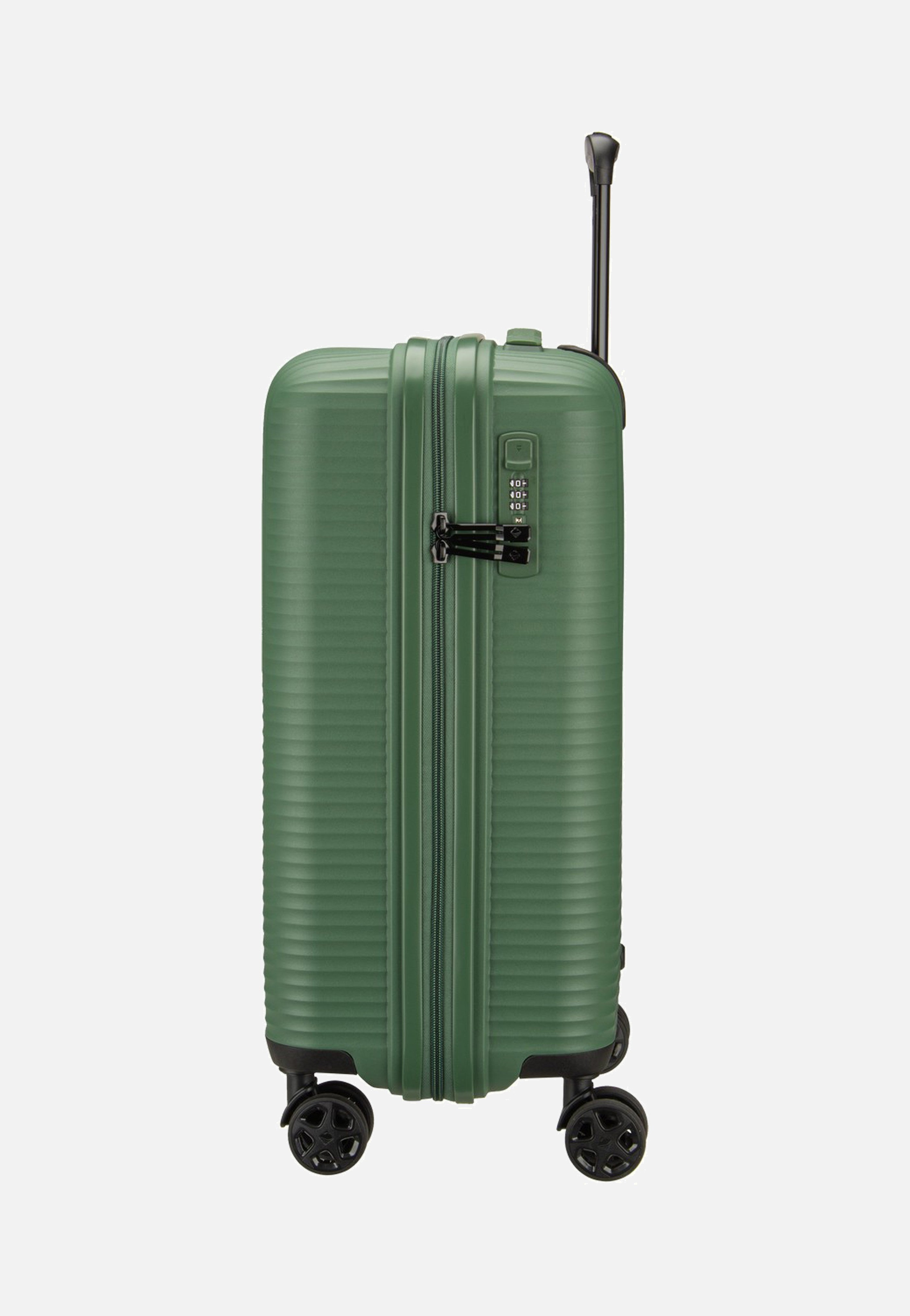 travelite Air Stripe Trolley 4W S Slim Green Suitcase