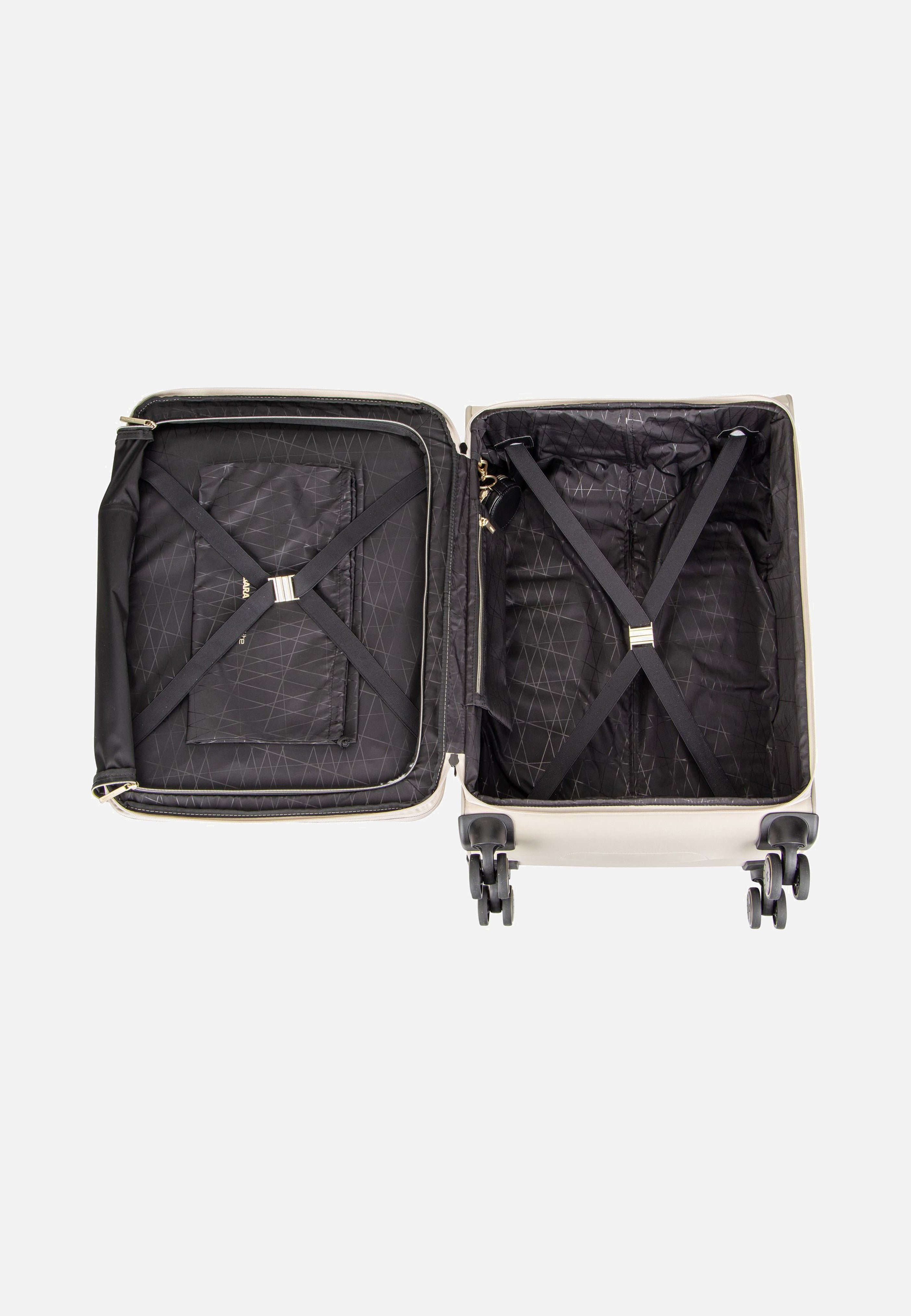 travelite Barbara Stepp 4W Trolley M Exp Satin Nude Suitcase