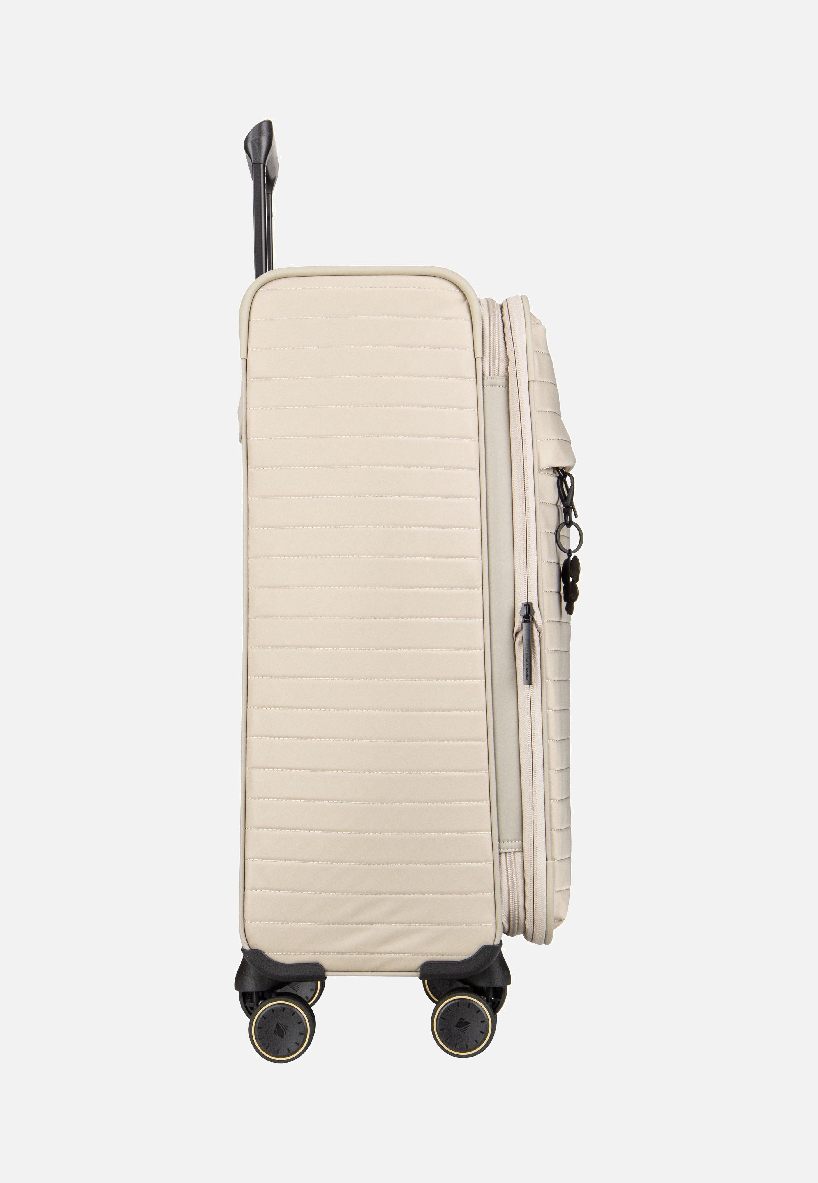 travelite Barbara Stepp 4W Trolley M Exp Satin Nude Suitcase