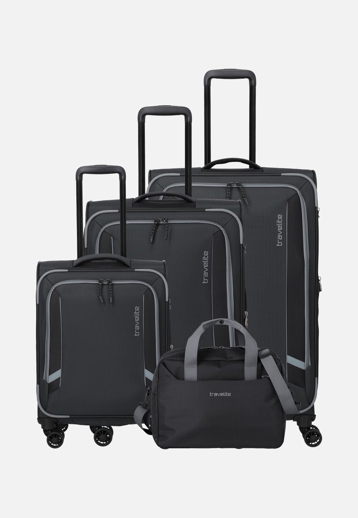 travelite Corsiica 4w Set Lexp/Mexp/Sexp/BB Black Valise