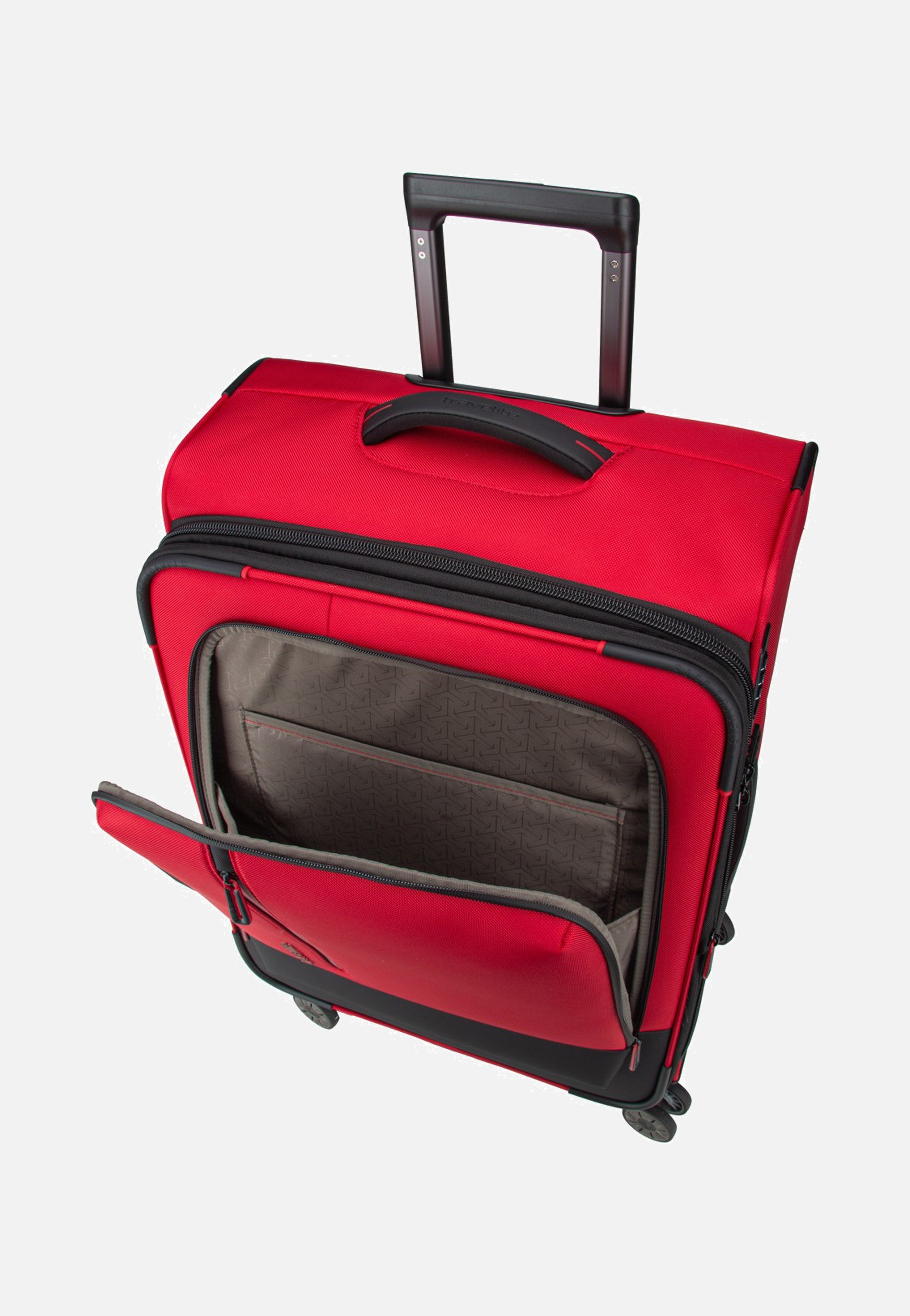 travelite Crosslite 4W Trolley M Exp. Red Suitcase