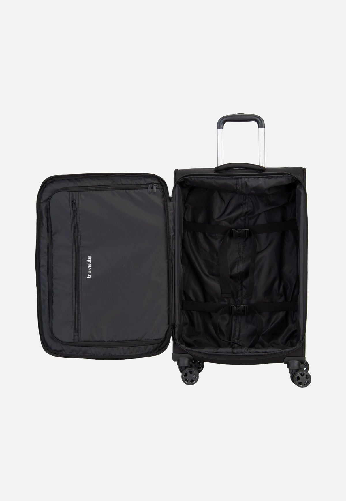 travelite Kick Off Trolley 4W M Exp. Black Valigia