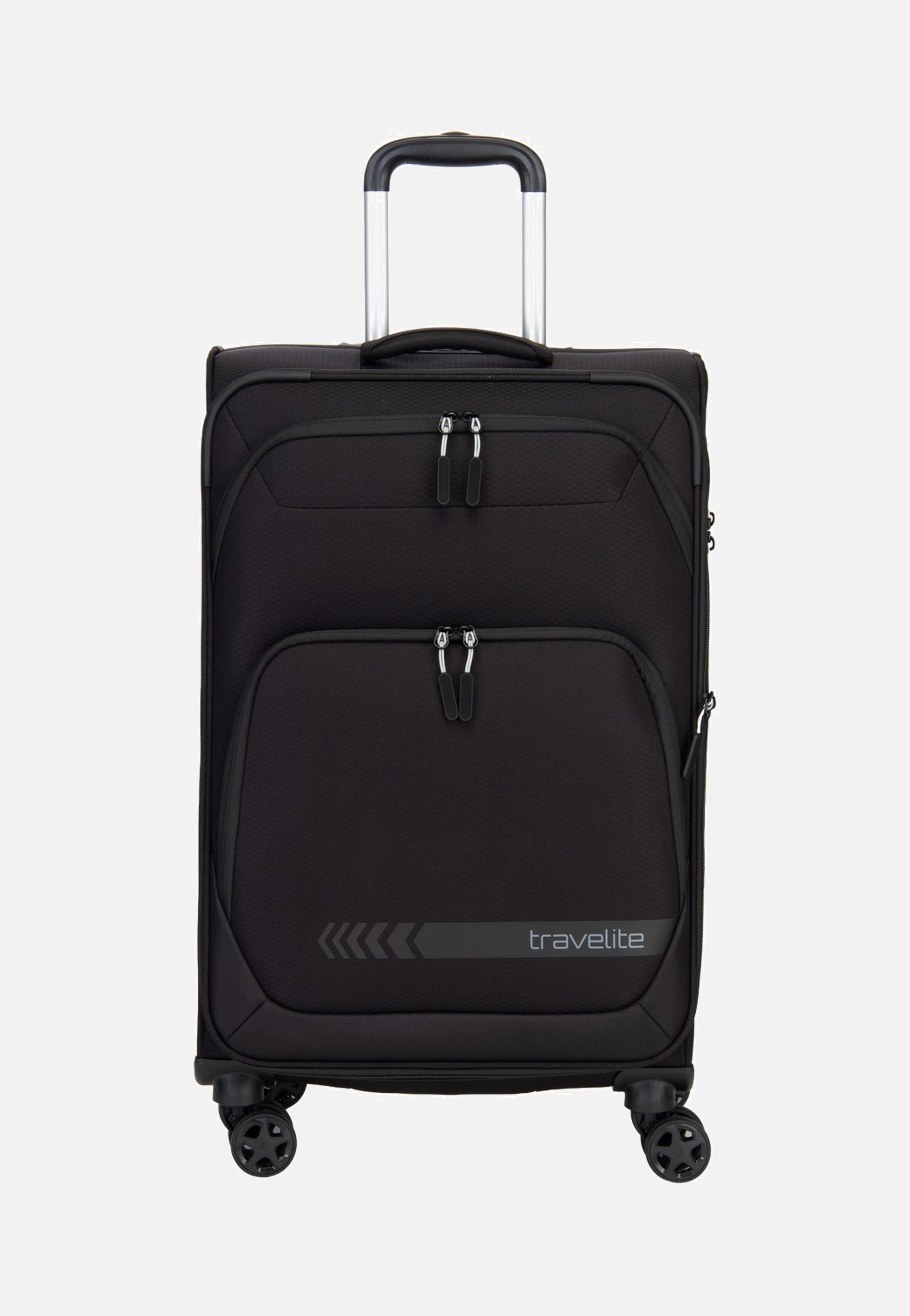 travelite Kick Off Trolley 4W M Exp. Black Valigia