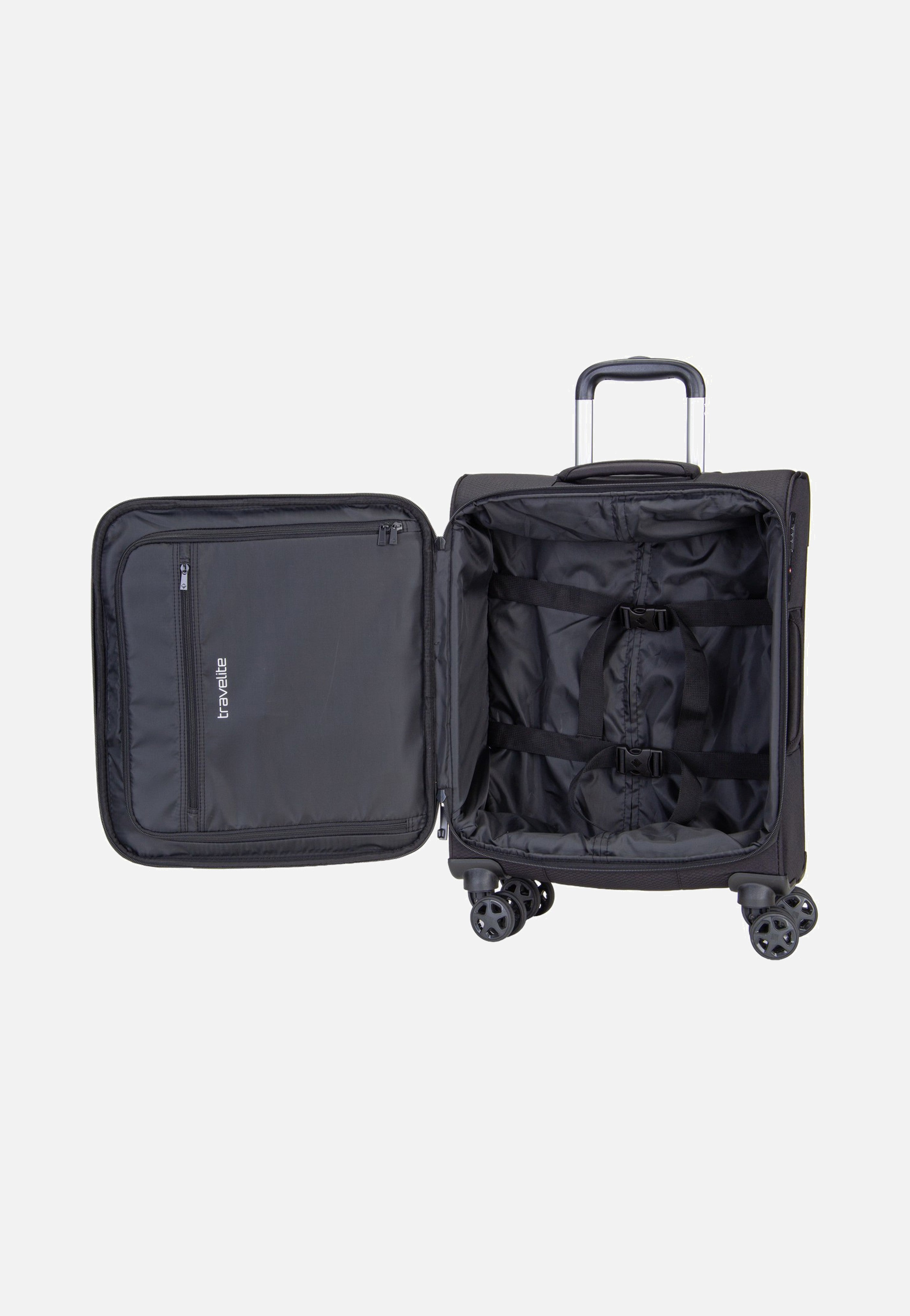 travelite Kick Off Trolley 4W S Black Valigia