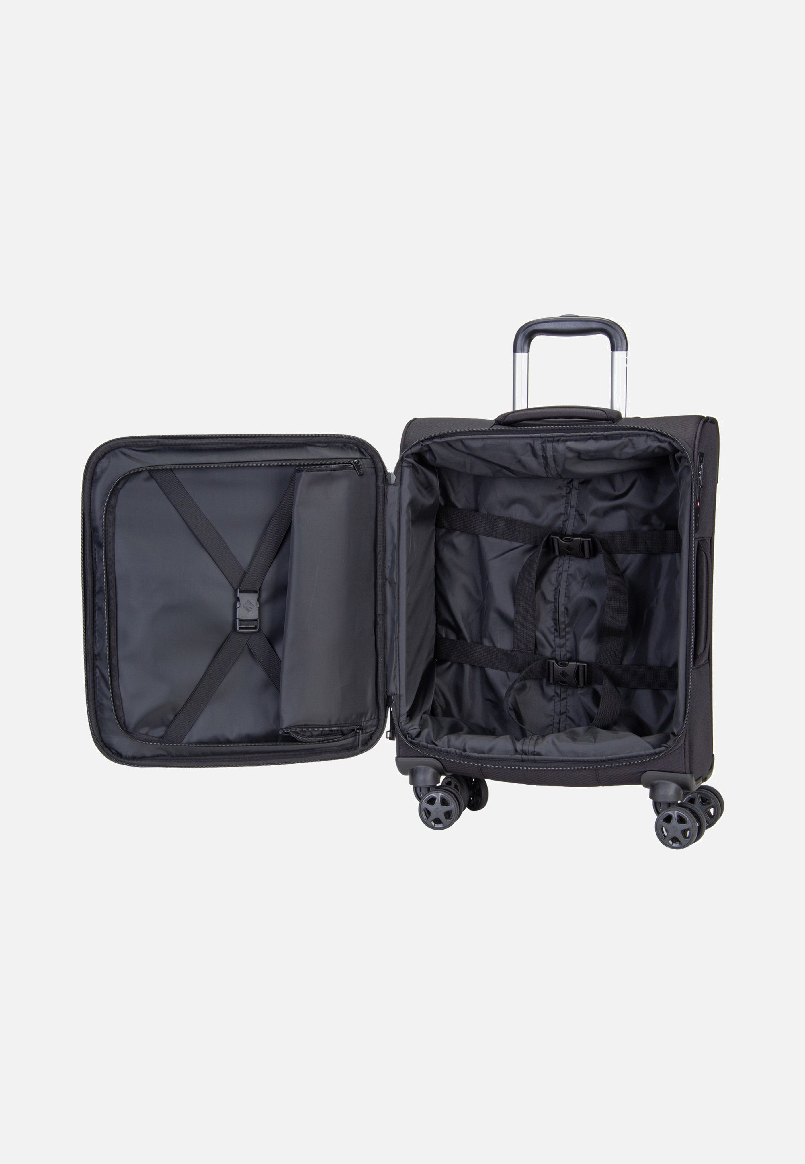 travelite Kick Off Trolley 4W S Black Valigia