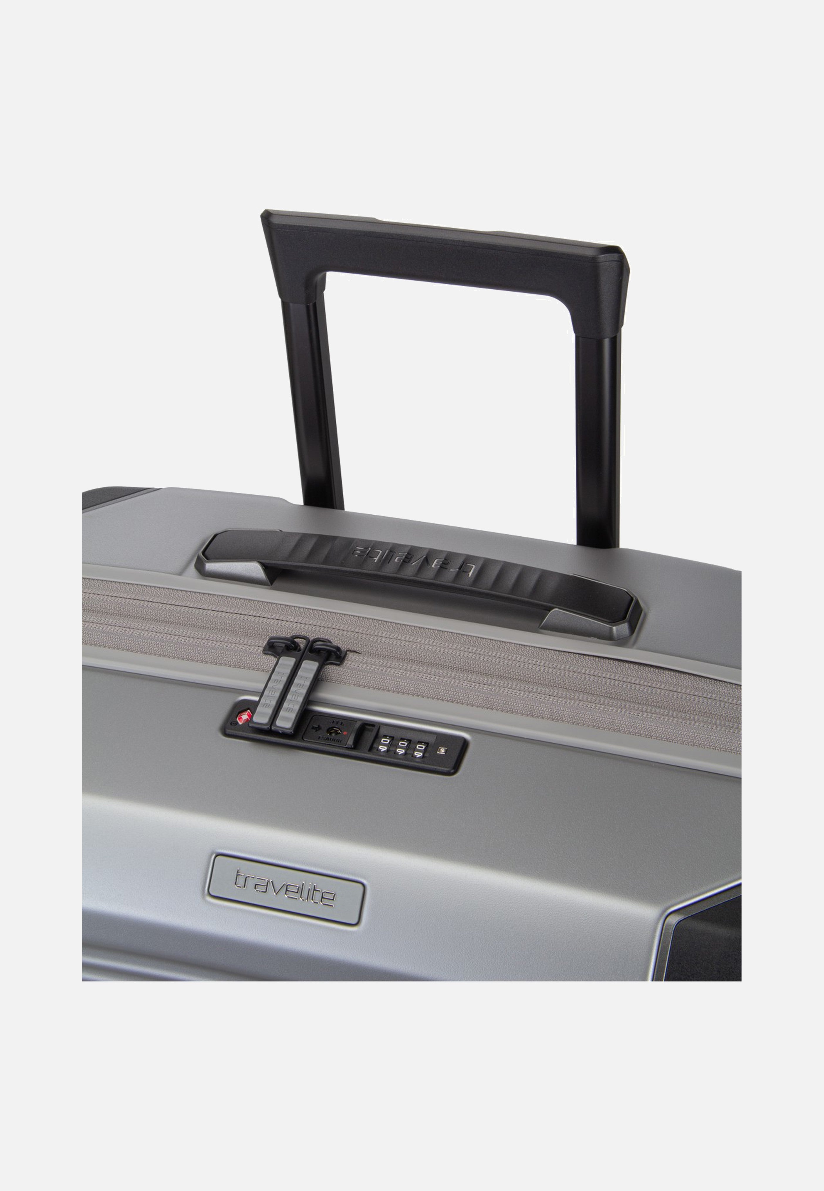 travelite Millennium Trolley 4W M Exp. Silver Suitcase
