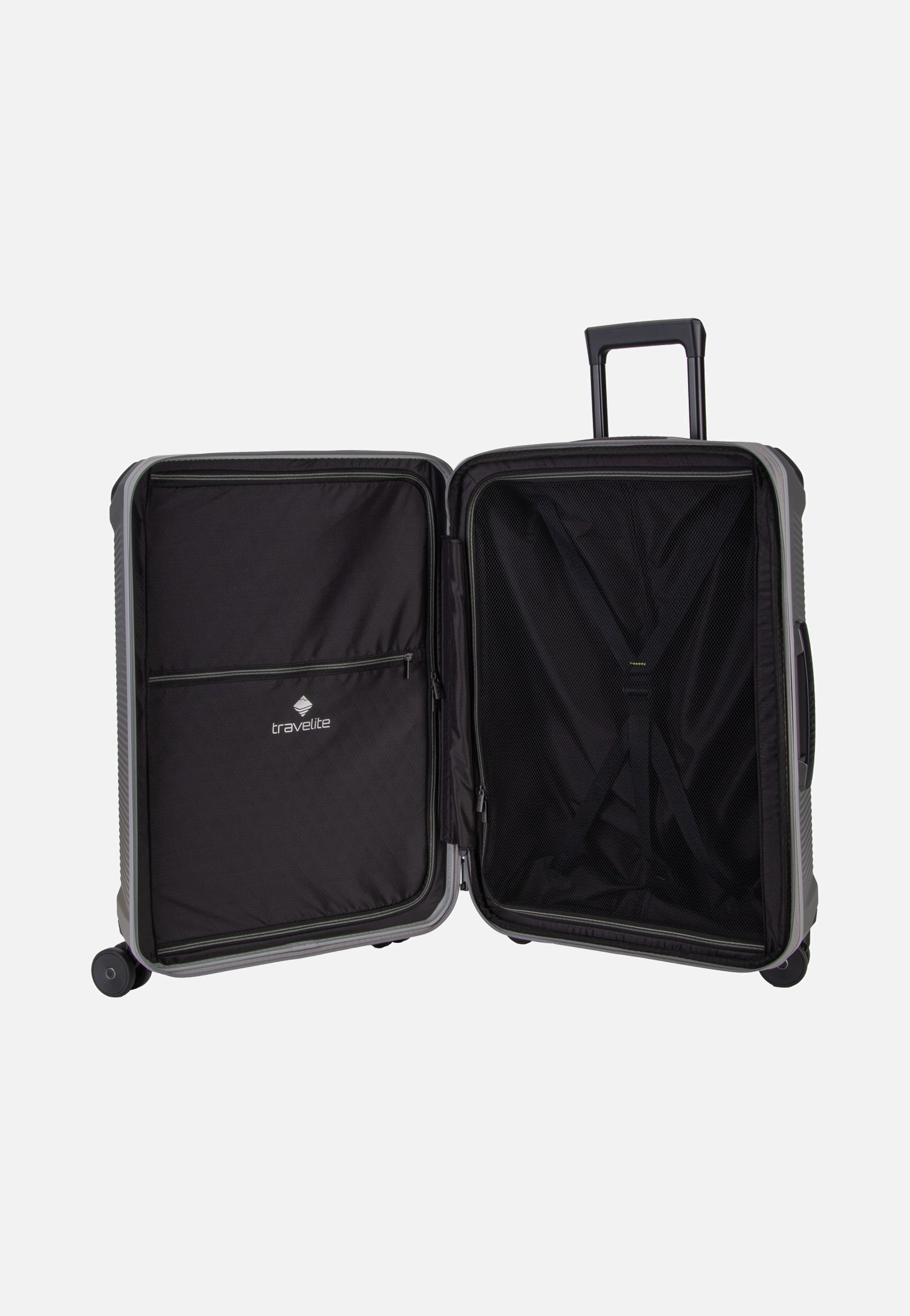 travelite Millennium Trolley 4W M Exp. Silver Suitcase