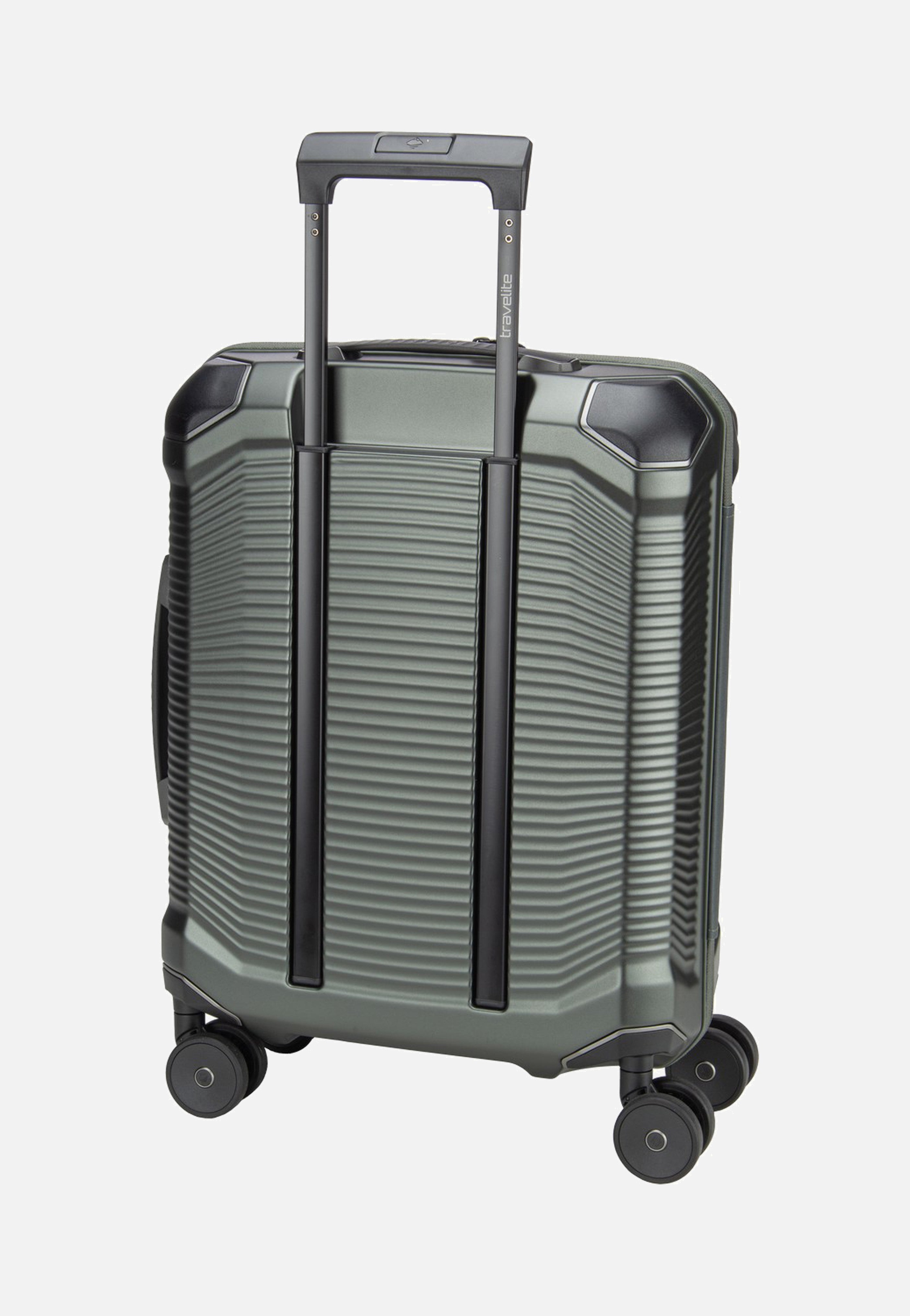 travelite Millennium Trolley 4W S Front Pocket Pine Green Suitcase