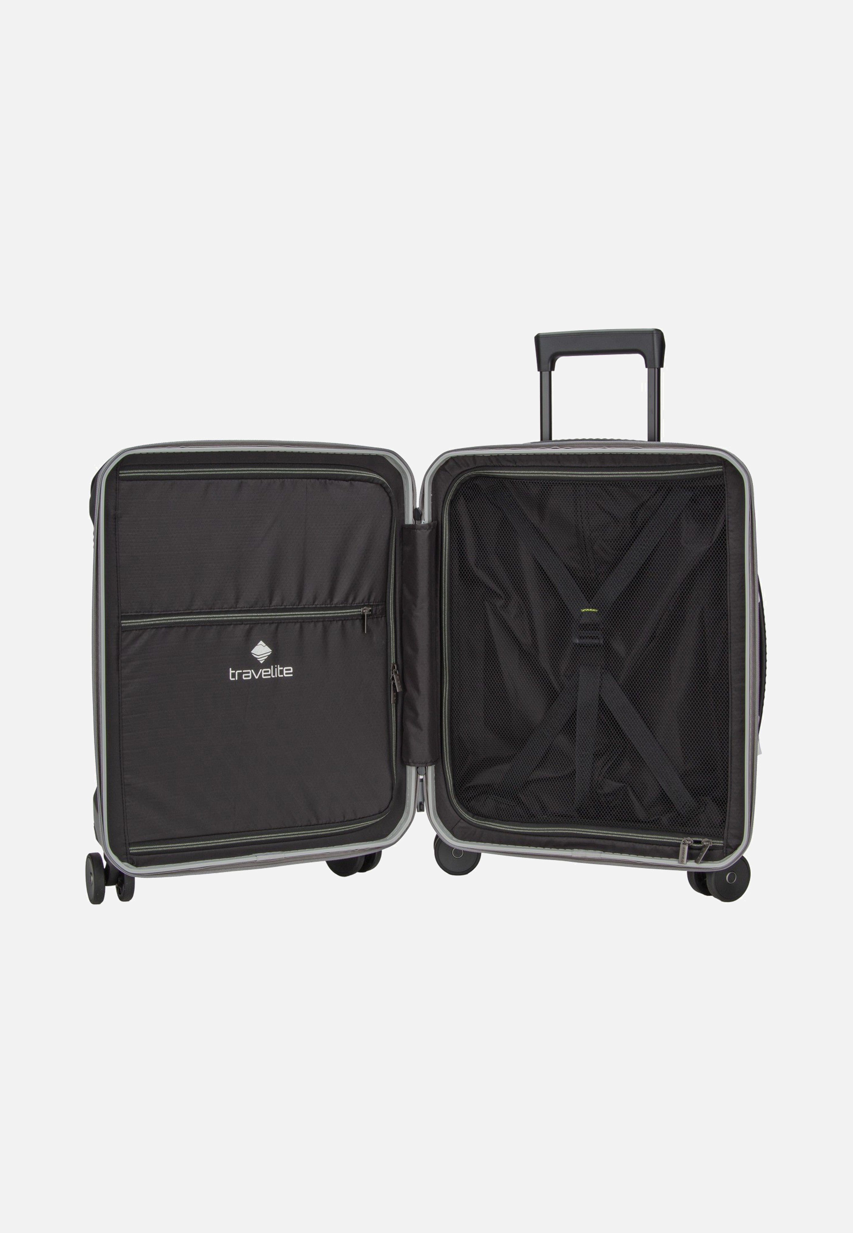 travelite Millennium Trolley 4W S Front Pocket Silver Suitcase