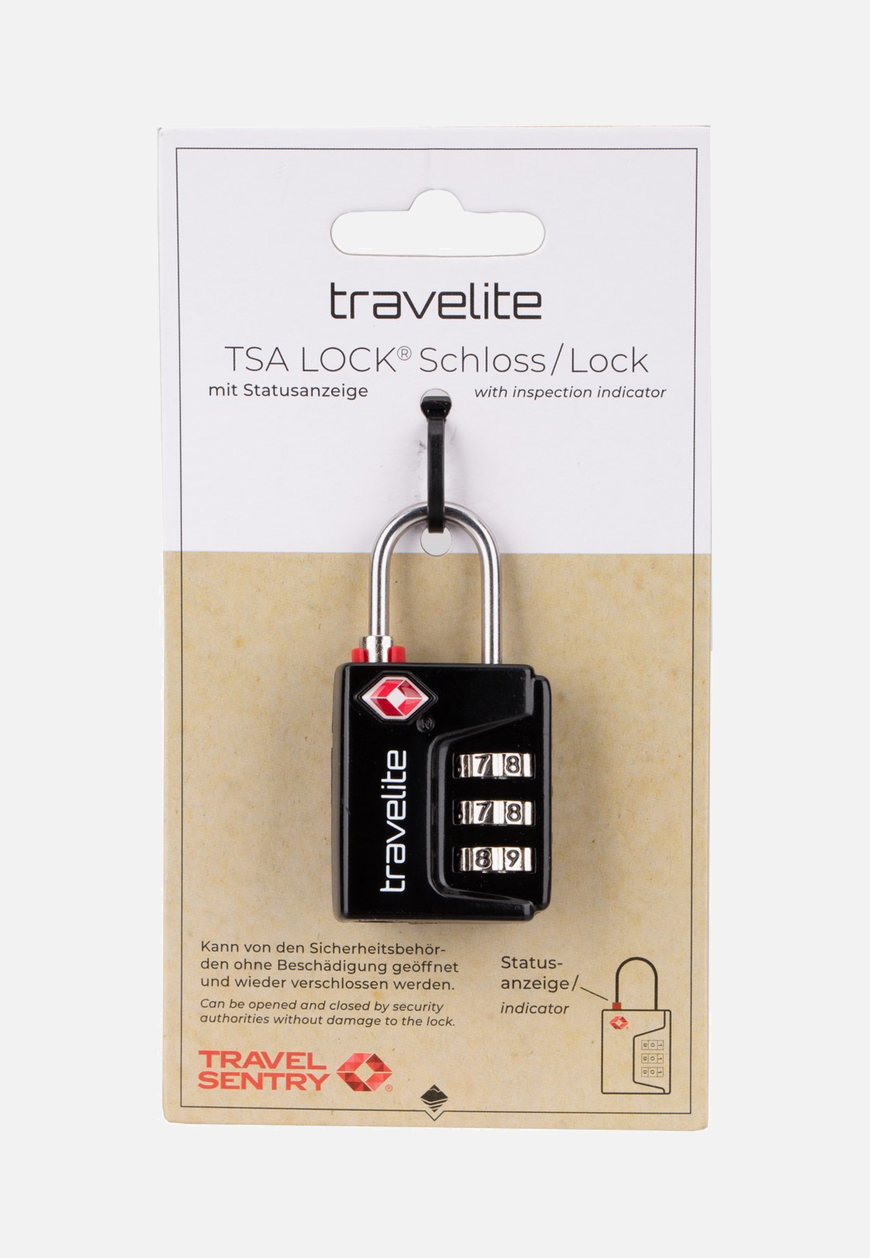 travelite TSA 3er Kombilock TravelSentry Schwarz Schloss