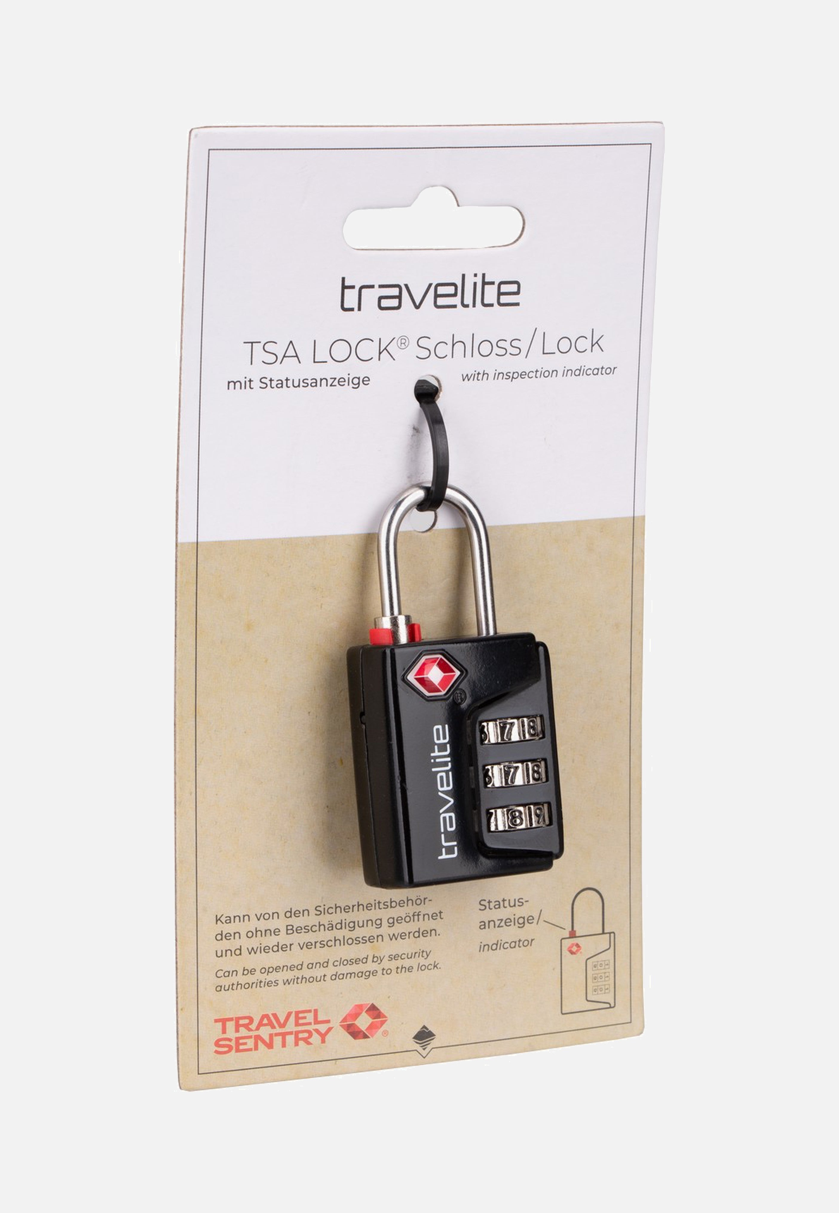 travelite TSA 3er Kombilock TravelSentry Schwarz Schloss