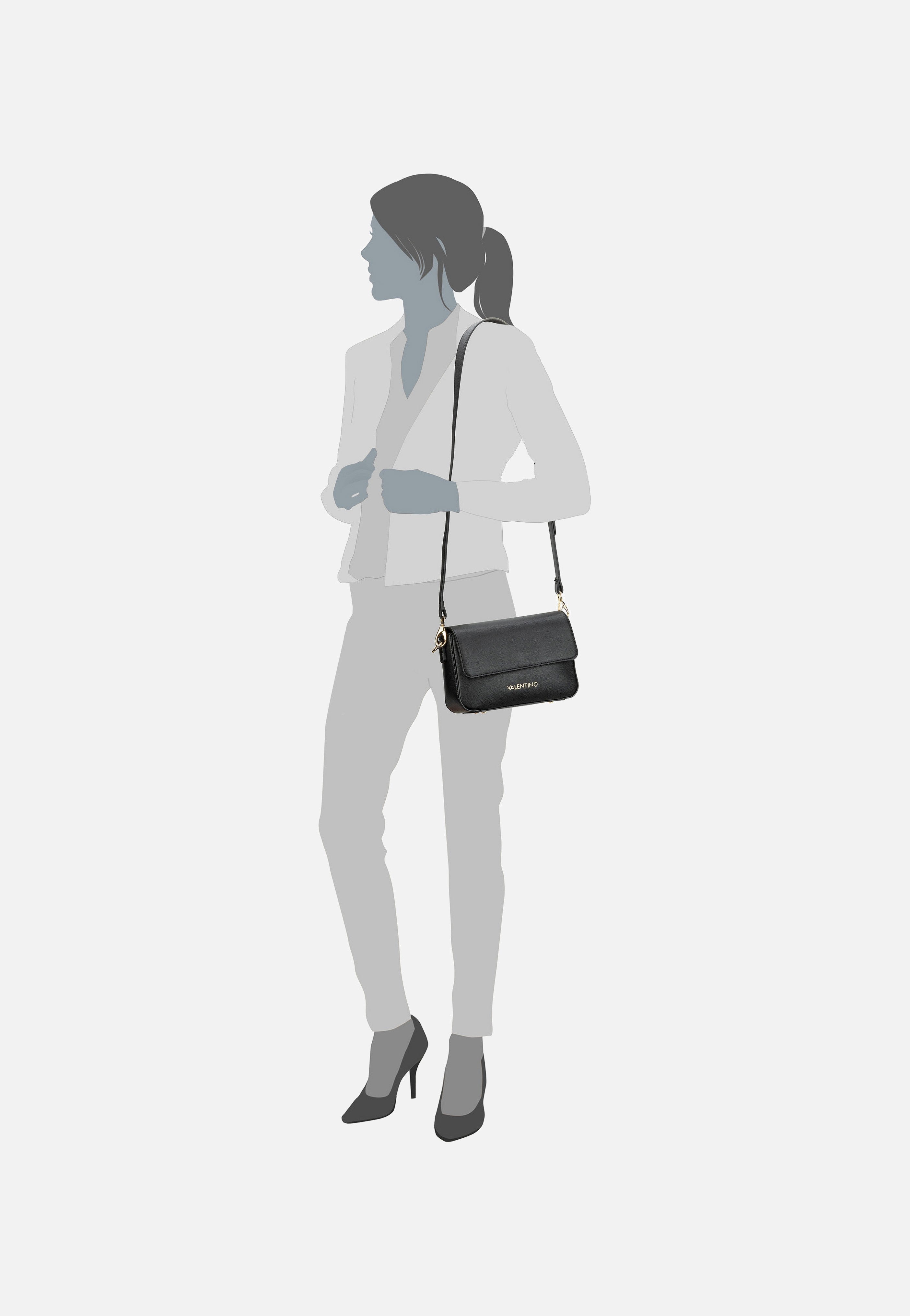 Valentino Zero RE Flap Bag 303 Nero - Crossbody Bag | Sakoi