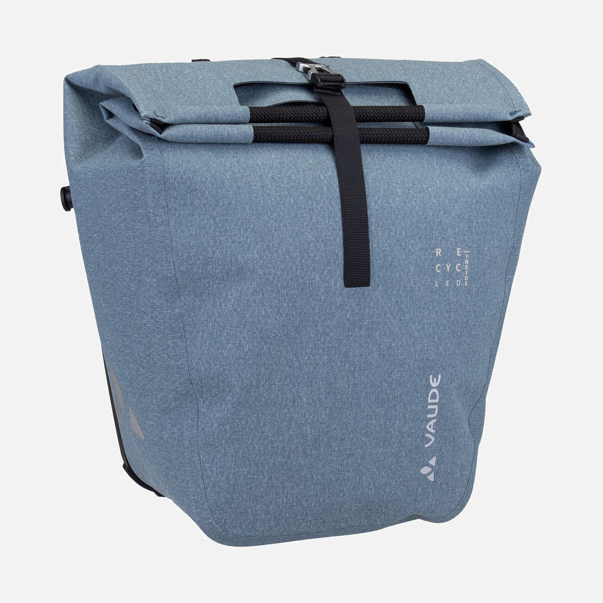 Sacoche Vélo VAUDE ReCycle Back – 23 L, étanche, 100% Recyclé, Fixable Gauche/droite – Fabriquée En Allemagne, Avec Bandoulière Amovible